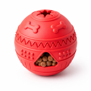 Treat Dispensing Dog Toy Interactive Puzzle Feeder Durable Rubber Slow Feeding Red | Weehawken Pet Shop