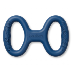 Ketalleya Tough Rubber Figure-8 Dog Chew & Tug Toy - Dental Teether, Blue